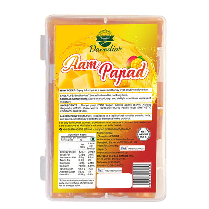 Mango Aam Papad Fruit Leather, Chewy Indian Candy Snack, 150g
