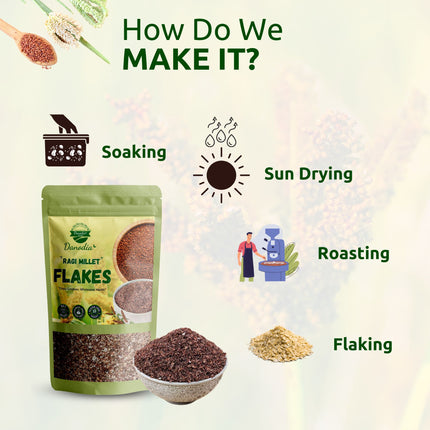 Organic Finger Millet Flakes (Ragi), Crunchy Millet Flakes 950g