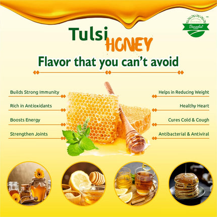 Organic Tulsi Honey, Raw & Unprocessed but Purified Honey