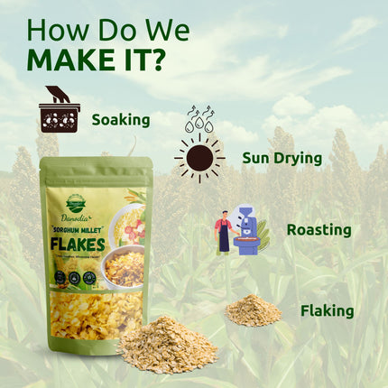 White Sorghum Flakes, Premium Breakfast Millet Flakes 950g