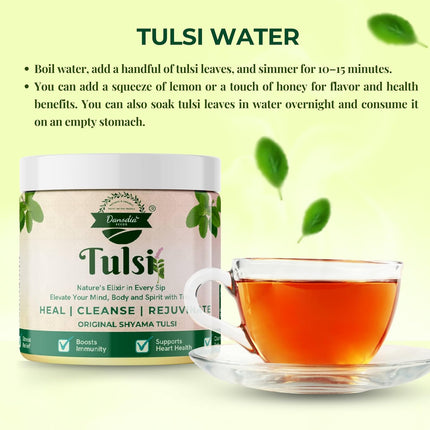 Danodia Foods Himalayan Tulsi Leaves (Holy Basil) Dried 50g/1.7 oz | 100% Natural Tulsi Tea | Packed in Sealed Plastic Can with Aluminium Lid