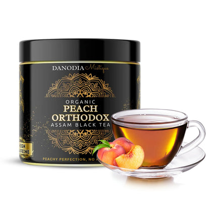 Organic PEACH ORTHODOX ASSAM BLACK TEA (3.5oz/100g) 50+ servings