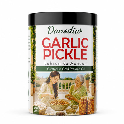 Garlic Pickle 300g (10.58 oz), Traditional Indian Pickle Condiment