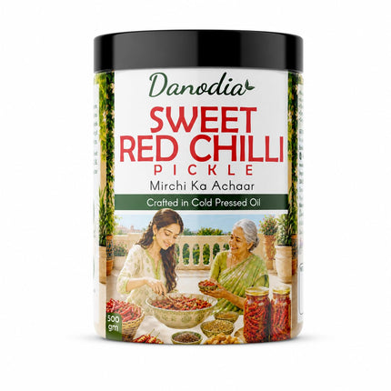 Sweet Red Chilli Pickle 300g (10.58 oz), Traditional Indian Pickle Condiment