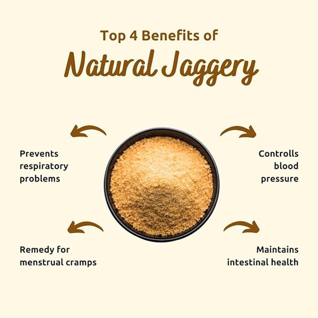 Organic Jaggery Powder 2lbs/950g, Non GMO, Chemical Free 100% Pure Sweetener