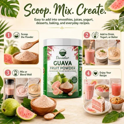 Guava Powder, Smoothies & Baking, 200g Pack, Smoothie Pantry