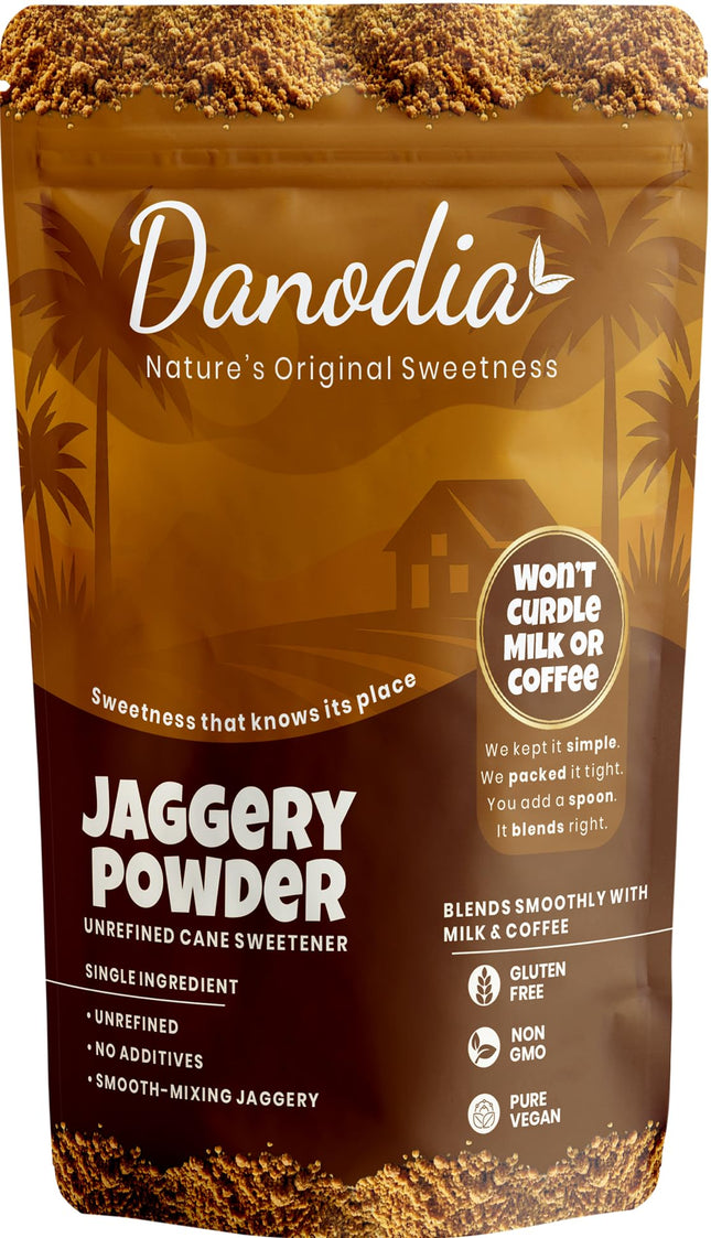 Organic Jaggery Powder, Cane Gur Sweetener, 2 lb Pack