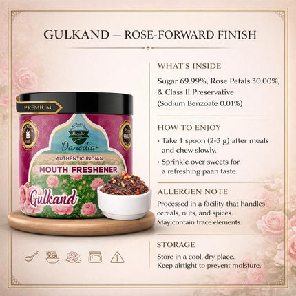 Gulkand Rose Mukhwas, Indian Mukhwas, 100g Pack, Indian Snack