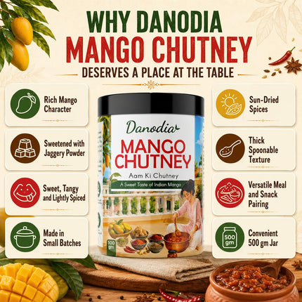 Mango Chutney 500g (17.64 oz), Traditional Indian Mango Condiment