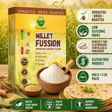 Organic Millet Fusion Sprouted Chapati & Bread Flour, 2 lb Pack