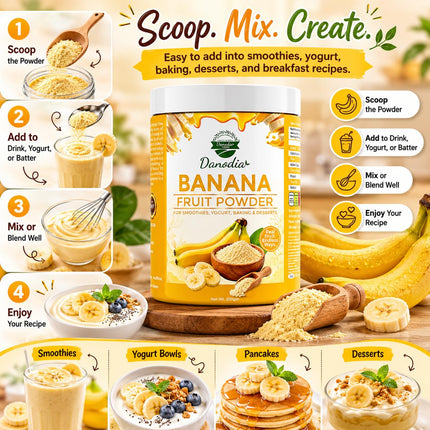 Banana Powder, Smoothies & Baking, 200g Pack, Smoothie Pantry