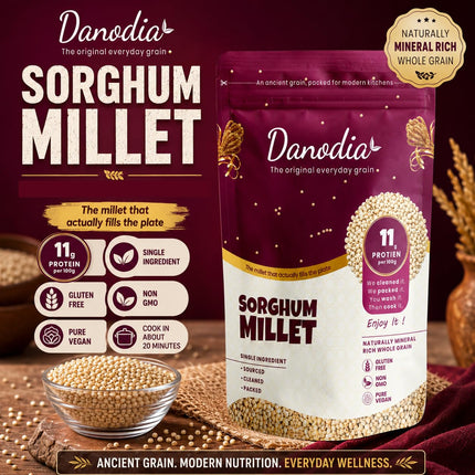 Organic Sorghum Millet Jowar Grain, Gluten-Free, 2 lb, Grocery Pantry