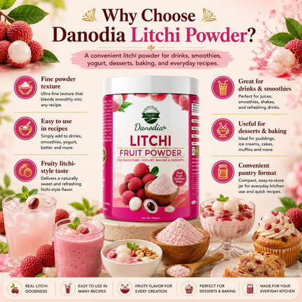 Litchi Powder, Smoothies & Baking, 200g Pack, Smoothie Pantry