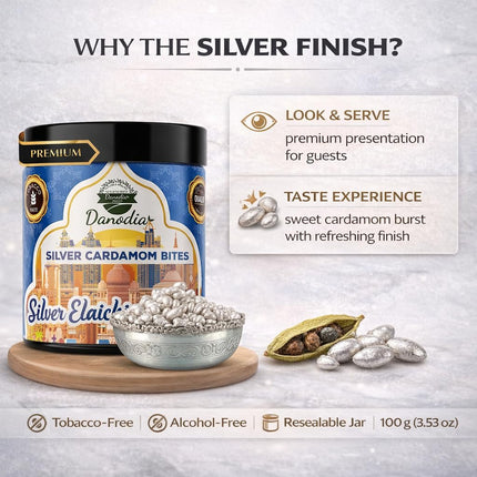 Silver Sweet Elaichi Mukhwas, Indian Mukhwas, 100g, US Pantry