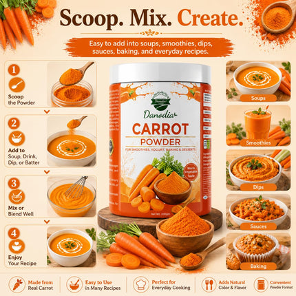 Carrot Powder, Smoothies & Baking, 200g Pack, Smoothie Pantry
