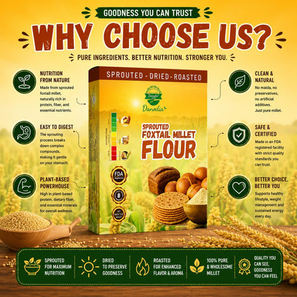 Organic Sprouted Foxtail Millet Flour 950g/2 lb