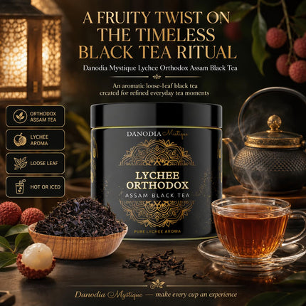 Organic LYCHEE ORTHODOX ASSAM BLACK TEA (3.5oz/100g) 50+ servings