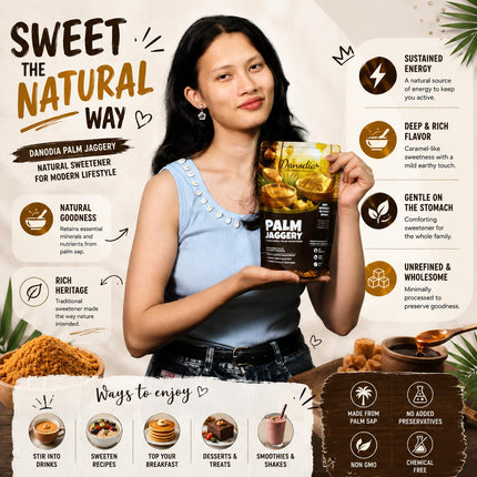 Organic Palm Jaggery Powder, 1 lb | Traditional Sweetener