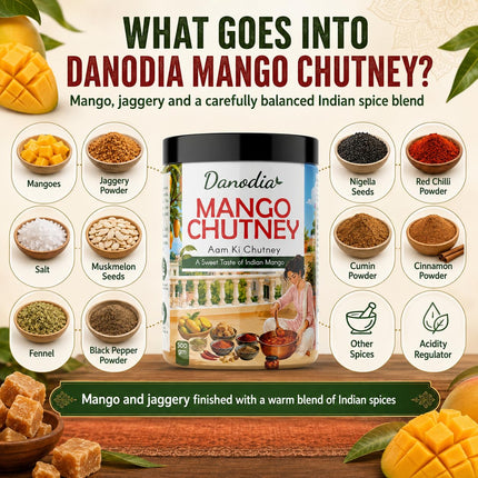 Mango Chutney 500g (17.64 oz), Traditional Indian Mango Condiment