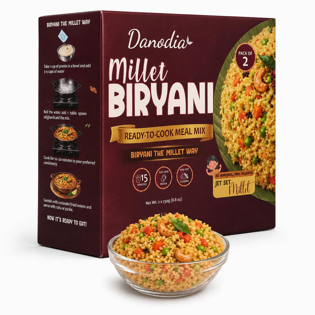 Kodo Millet Biryani Mix, Ready to Cook, 250g x 2, Pantry Pack
