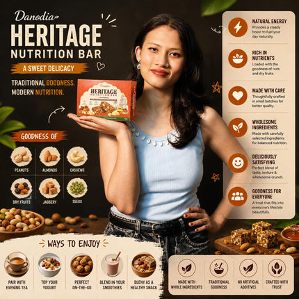 Heritage Nutritional Bar, Indian Sweet Snack, 250g, US Pantry