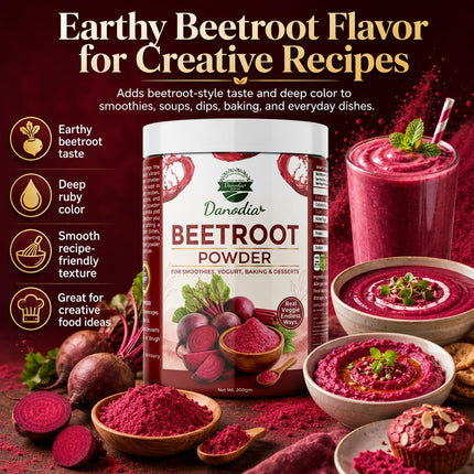 Beetroot Powder, Smoothies & Baking, 200g Pack, for Smoothies