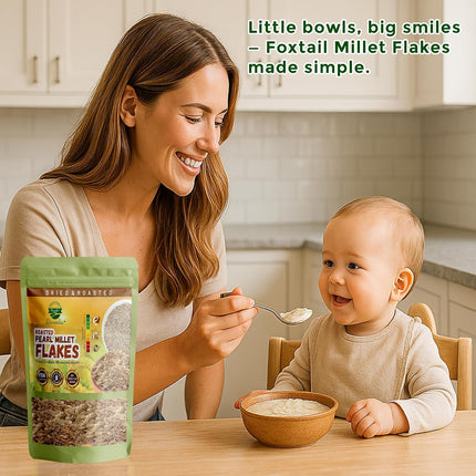 Organic Pearl Millet Bajra Flakes, Breakfast Cereal, 1 lb