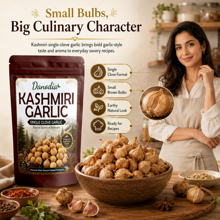 Kashmiri Garlic Bulbs, Whole Himalayan Garlic, 200g Pack
