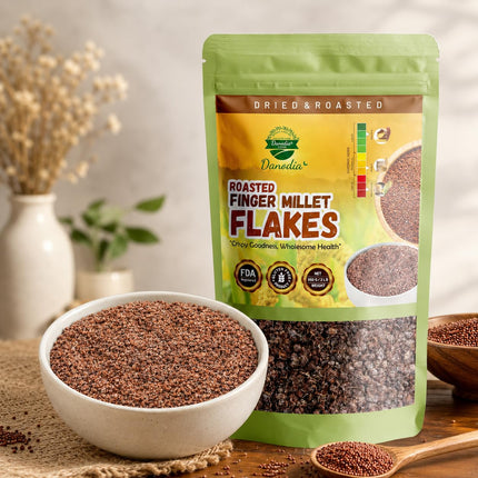 Organic Finger Millet Ragi Flakes, High Fiber, 1 lb Pack
