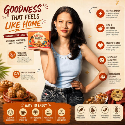Sattva Ladoo, Indian Sweet Snack, 250g Pack, On-the-Go Snack