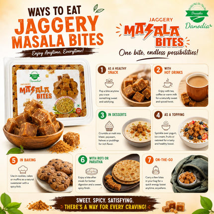 Organic Masala Jaggery Bites, Cane Gur Sweetener, 1 lb
