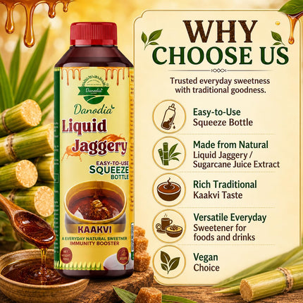 Organic Liquid Jaggery Syrup, Gur Sweetener, 700g, Gur Cane