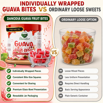 Guava Fruit Bites Candy Snack, Chewy Indian Candy, 300g, Pack
