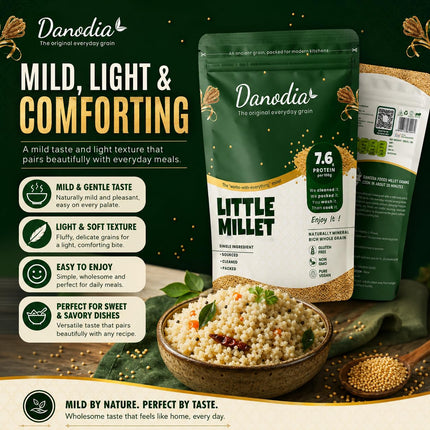 Organic Little Millet Whole Grain, 950g / 2 lbs