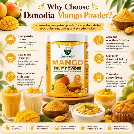 Mango Powder, Smoothies & Baking, 250g Pack, Smoothie Pantry