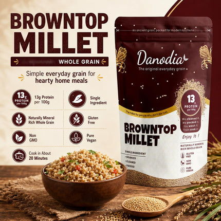 Organic Browntop Millet Grain, Whole Grain, Gluten-Free, 2 lb