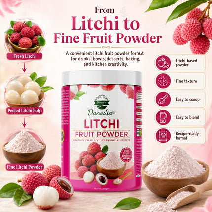 Litchi Powder, Smoothies & Baking, 200g Pack, Smoothie Pantry