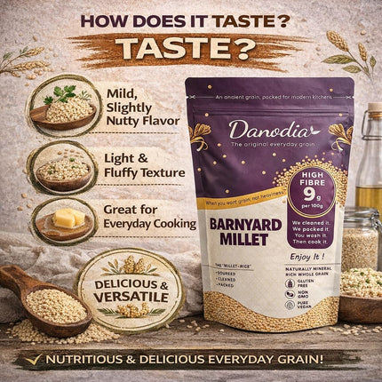 Organic Barnyard Millet Whole Grain, 950g / 2 lbs | Gluten Free, Non GMO Superfood
