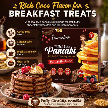 Millet Coco Pancake Mix, Ready to Cook, 250g x 2, Pantry Pack