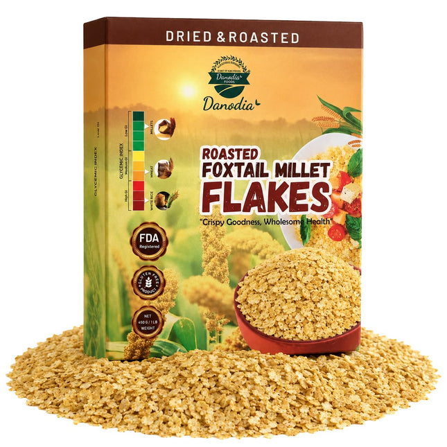 Danodia Foods Organic Foxtail Millet Flakes, Breakfast Cereal, 1 lb
