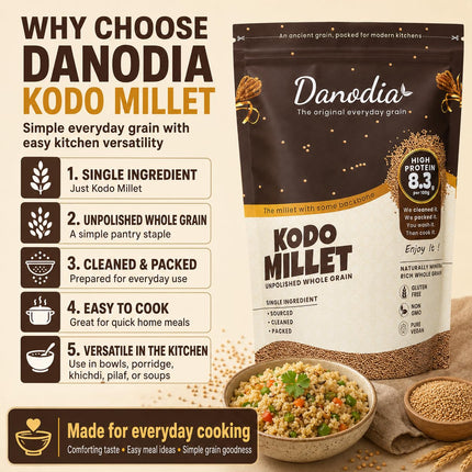 Organic Kodo Millet Grain, Whole Grain, Gluten-Free, 2 lb