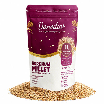 Organic Sorghum Millet Jowar Grain, Gluten-Free, 2 lb, Grocery Pantry