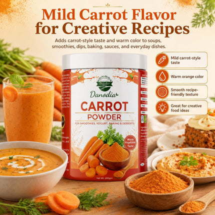Carrot Powder, Smoothies & Baking, 200g Pack, Smoothie Pantry
