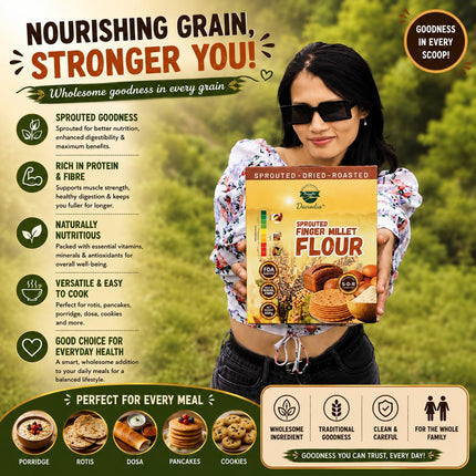 Organic Sprouted Finger Millet Flour 2lbs