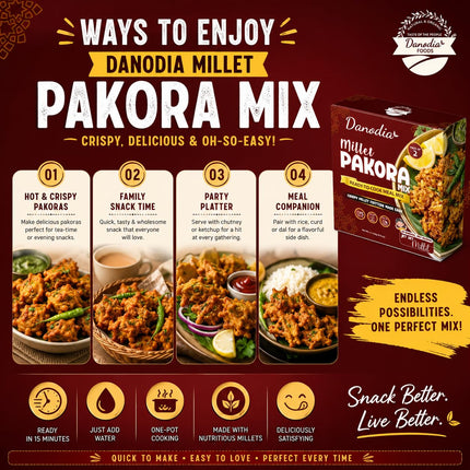 Millet Pakora Mix, Ready to Cook, 250g x 2, Quick Indian Meal