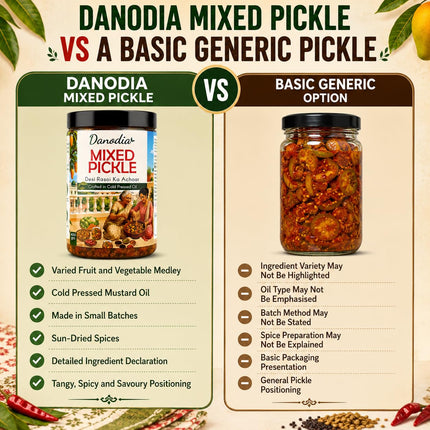 Mixed Pickle 350g (12.35 oz), Traditional Indian Pickle Condiment