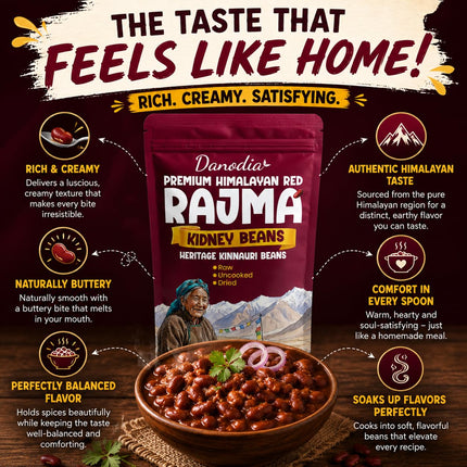 Himalayan Red Rajma Beans, Whole Dried, 2 lb Pack, US Pantry
