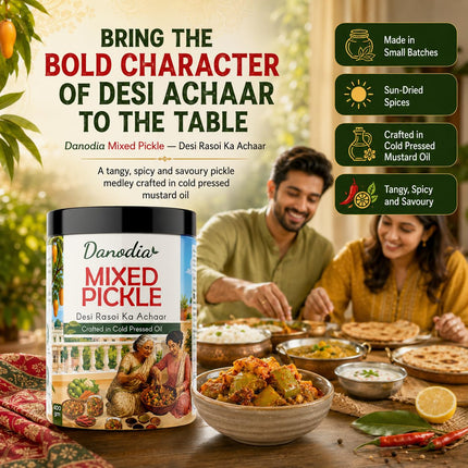 Mixed Pickle 350g (12.35 oz), Traditional Indian Pickle Condiment