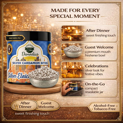 Silver Sweet Elaichi Mukhwas, Indian Mukhwas, 100g, US Pantry
