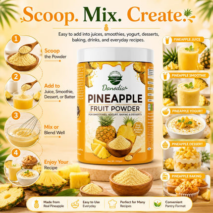 Pineapple Powder Mix, Smoothies & Baking, 200g, for Smoothies
